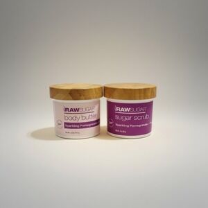 Raw Sugar Raw Ritual Sparkling Pomegranate Pear Body Butter and Sugar Scrub Set